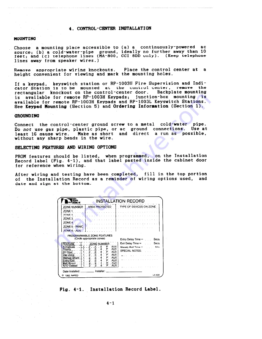 NAPCO CCI-8 Operating & Installation Instructions Manual Download Page 39