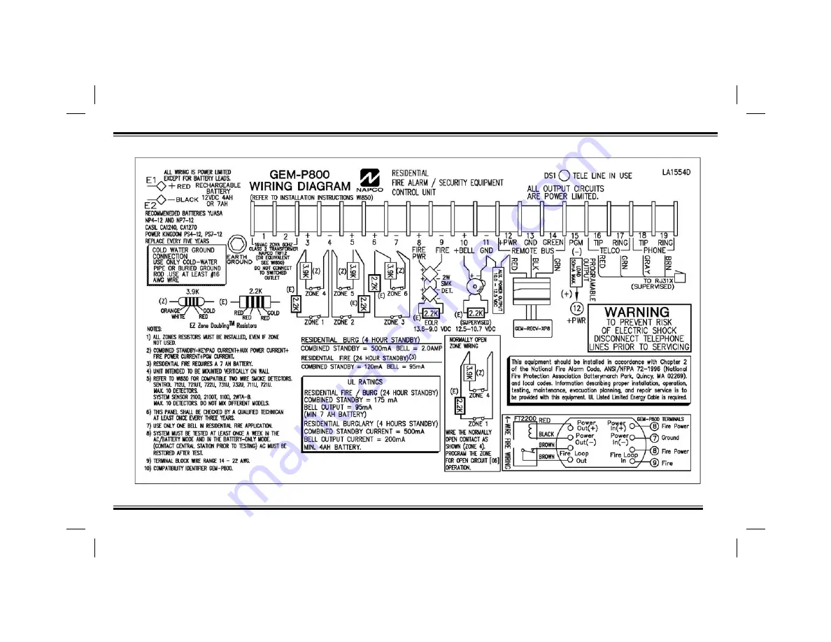 NAPCO GEM-P800 Installation Instructions Manual Download Page 27