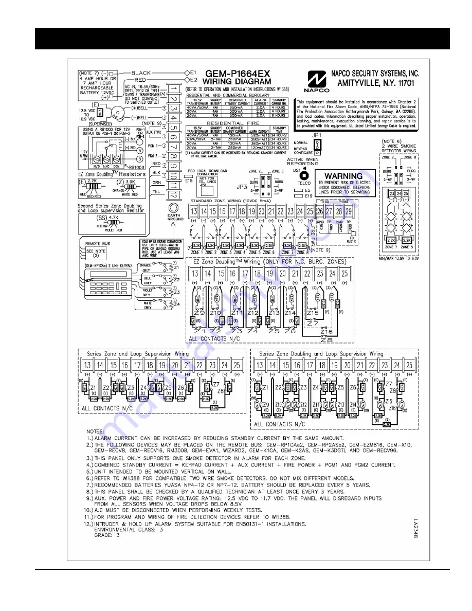 NAPCO Gemini GEM-P1664EX Programming Instructions Manual Download Page 64