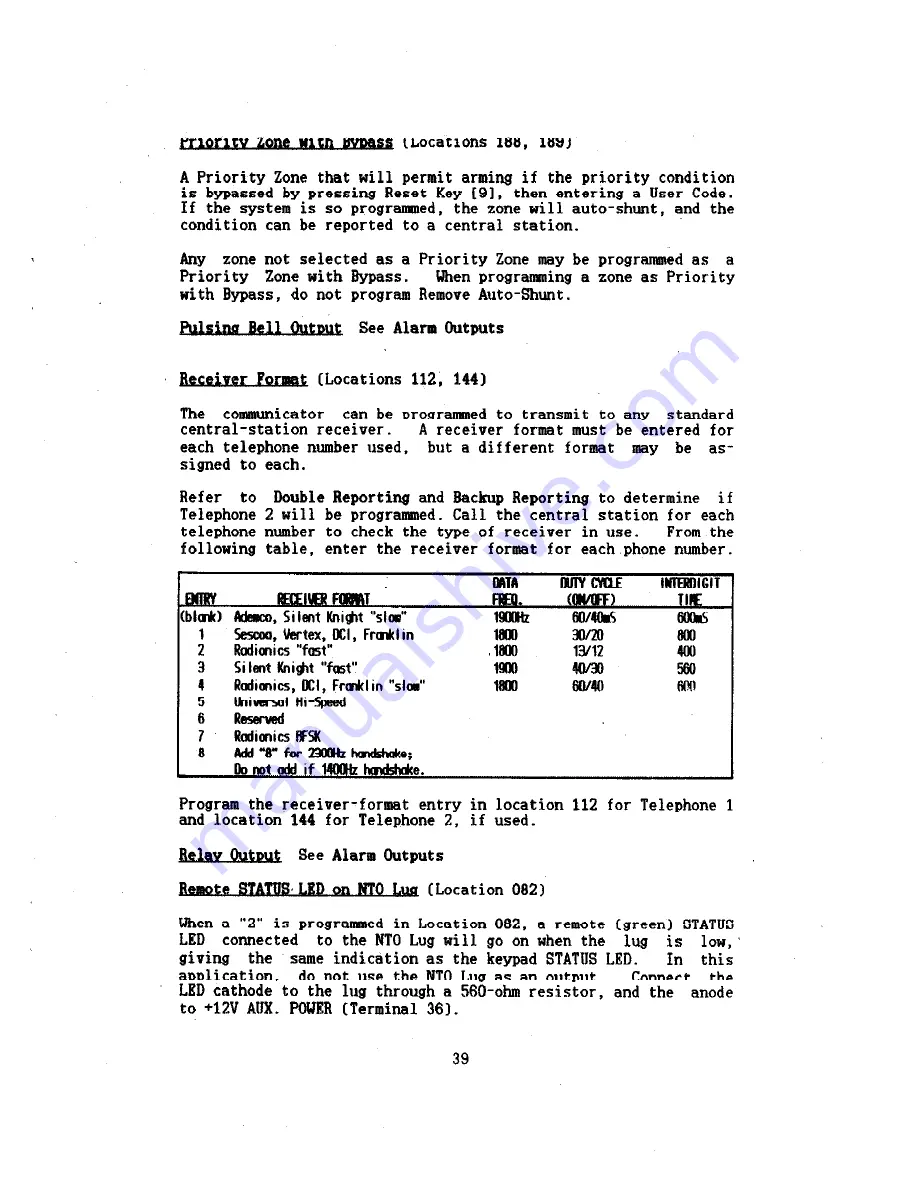 NAPCO Magnum Alert 1010LKDL Operating & Installation Instructions Manual Download Page 39