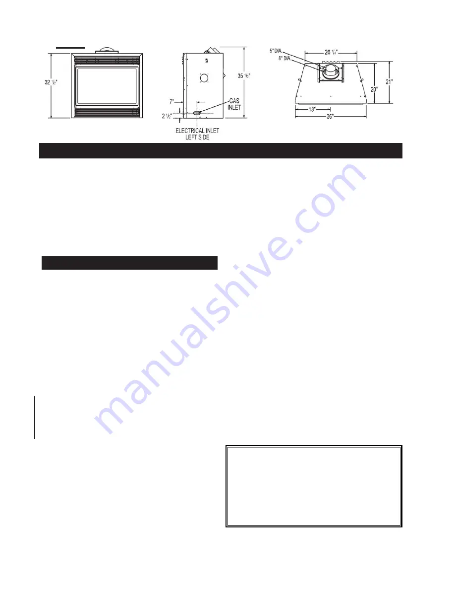 Napoleon B36DFP Installation And Operation Instructions Manual Download Page 6