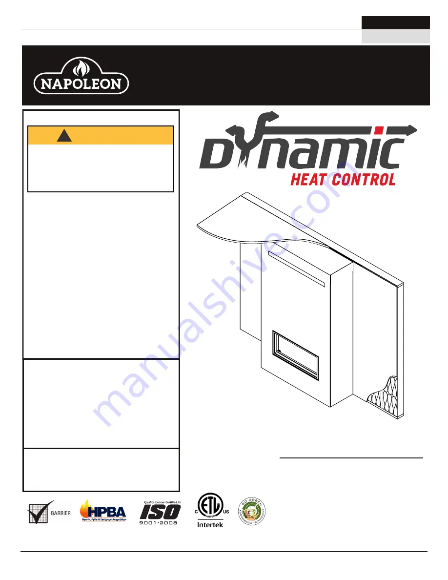 Napoleon Dynamic Heat Control LVX38 Скачать руководство пользователя страница 1