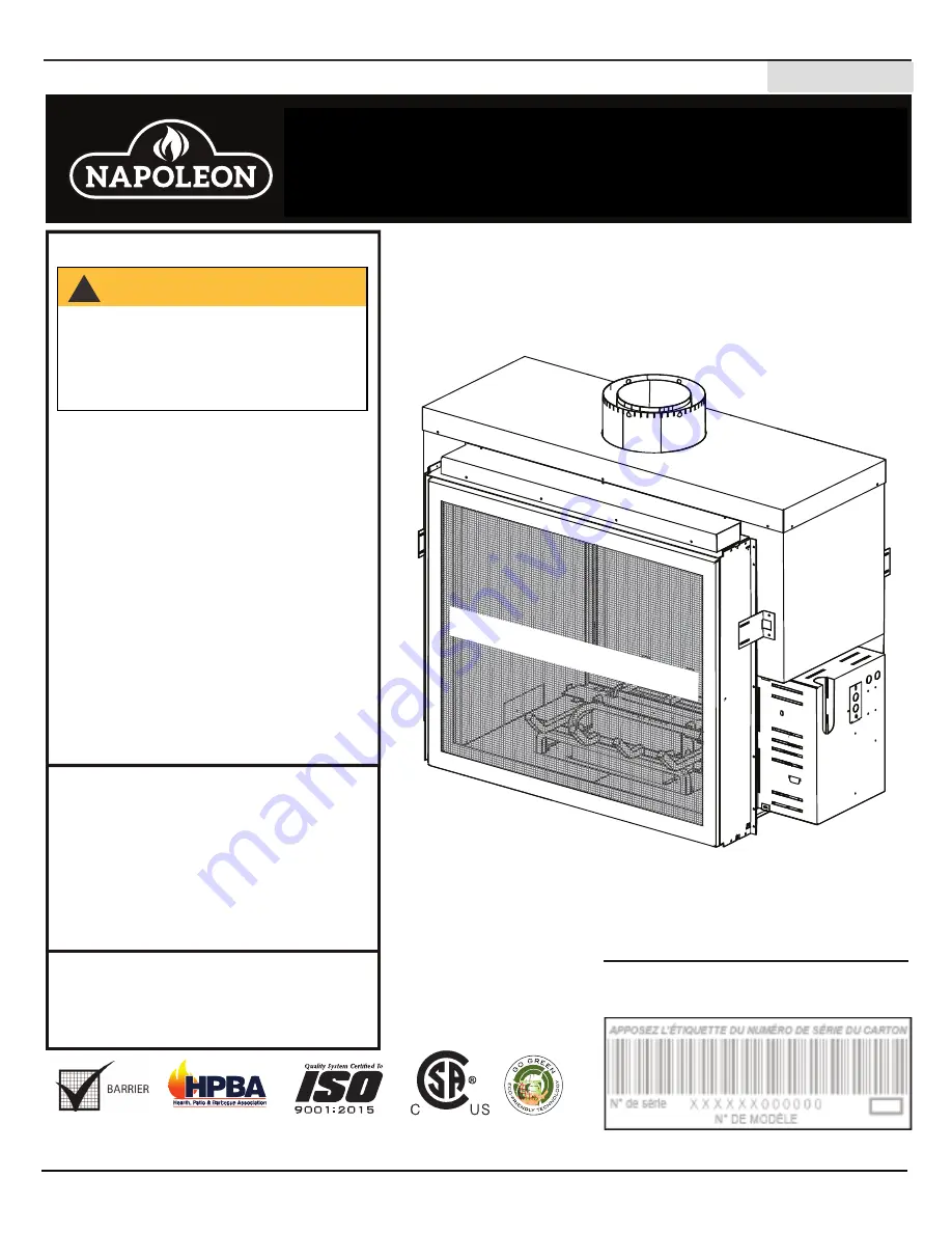 Napoleon High Definition 81 Series Installation And Operation Manual Download Page 57