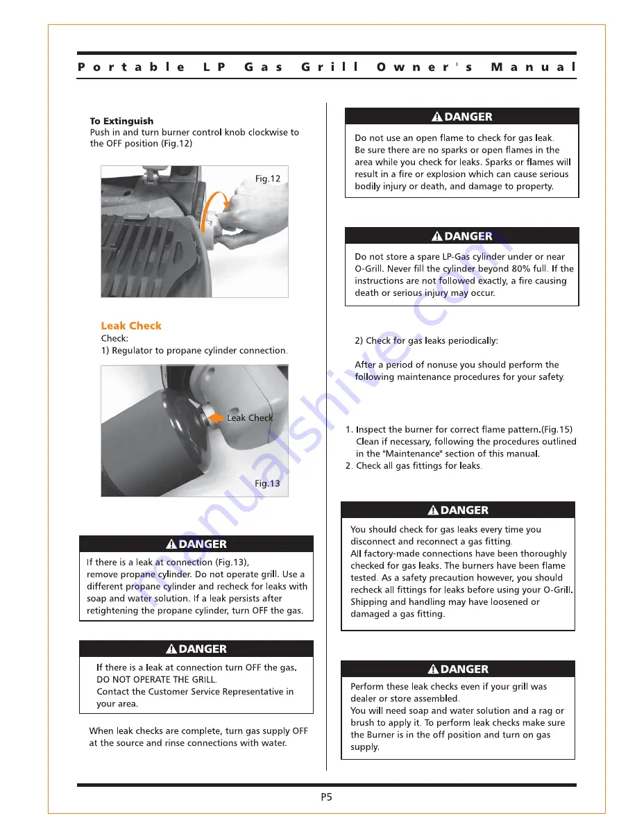 Napoleon O-Grill 3000 Owner'S Manual Download Page 6