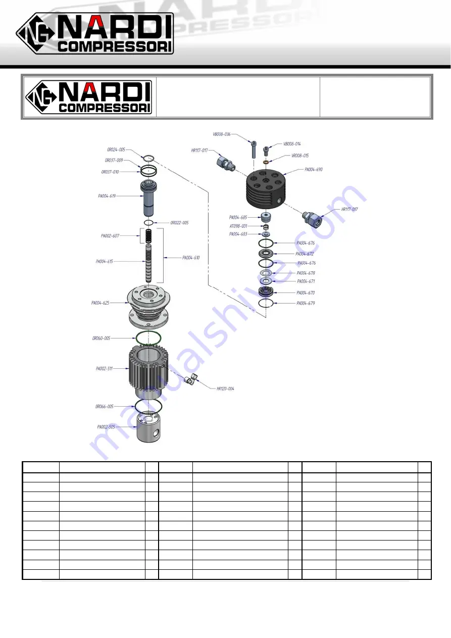 NARDI COMPRESSORI PACIFIC E23 User And Maintenance Manual Download Page 39