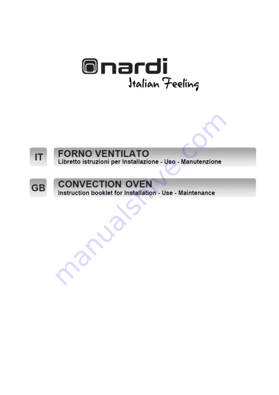 nardi FEX0757XN4 Instruction Booklet For Installation, Use, Maintenance Download Page 1