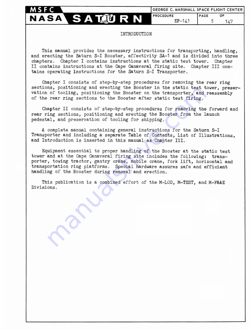 NASA Saturn S-1 Stage Handling, Transporting And Erection Instructions Download Page 6