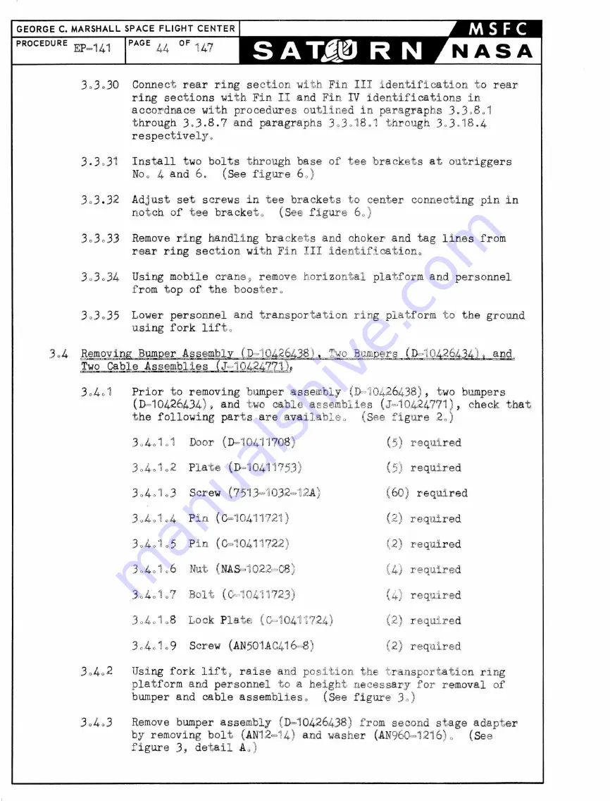 NASA Saturn S-1 Stage Handling, Transporting And Erection Instructions Download Page 42