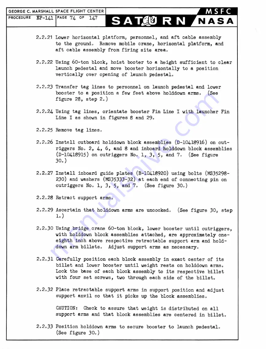 NASA Saturn S-1 Stage Handling, Transporting And Erection Instructions Download Page 69