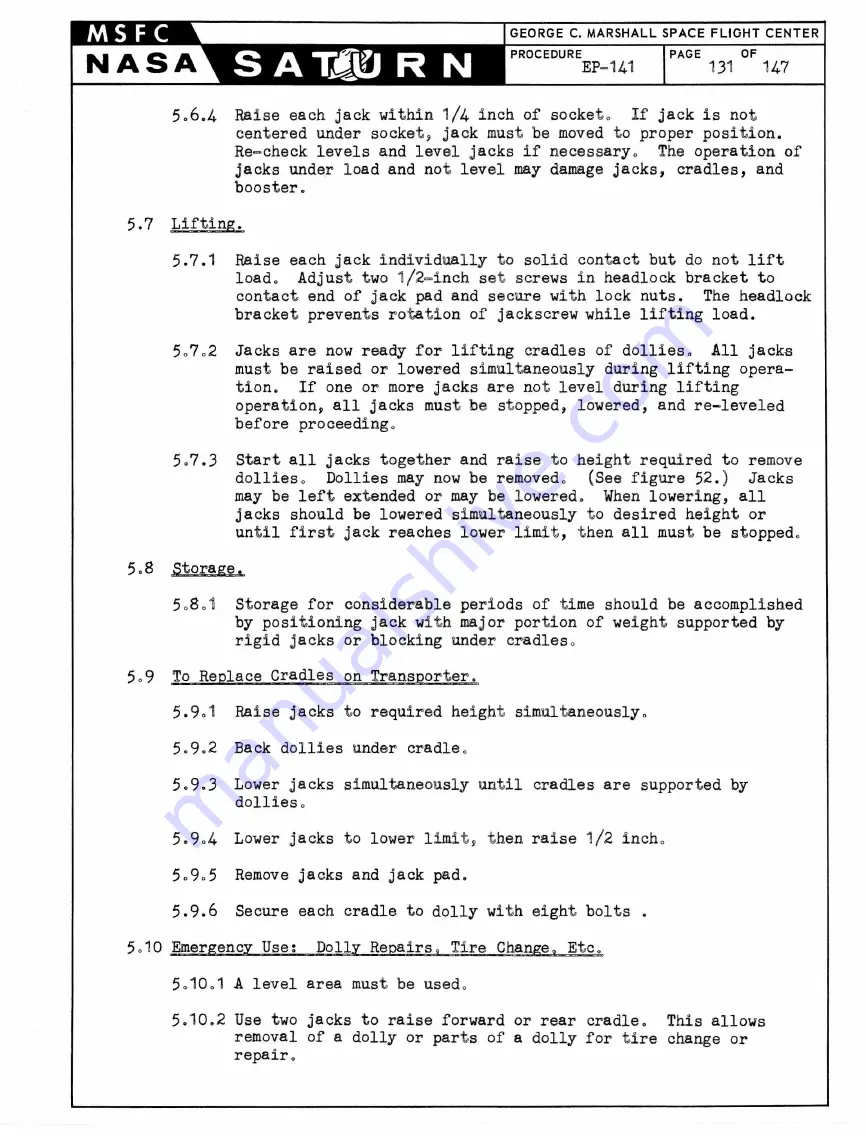 NASA Saturn S-1 Stage Handling, Transporting And Erection Instructions Download Page 120