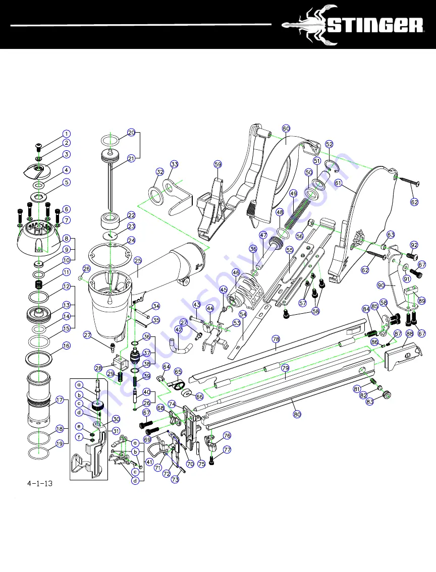 National Nail Stinger CS150ST Owner'S Manual Download Page 28