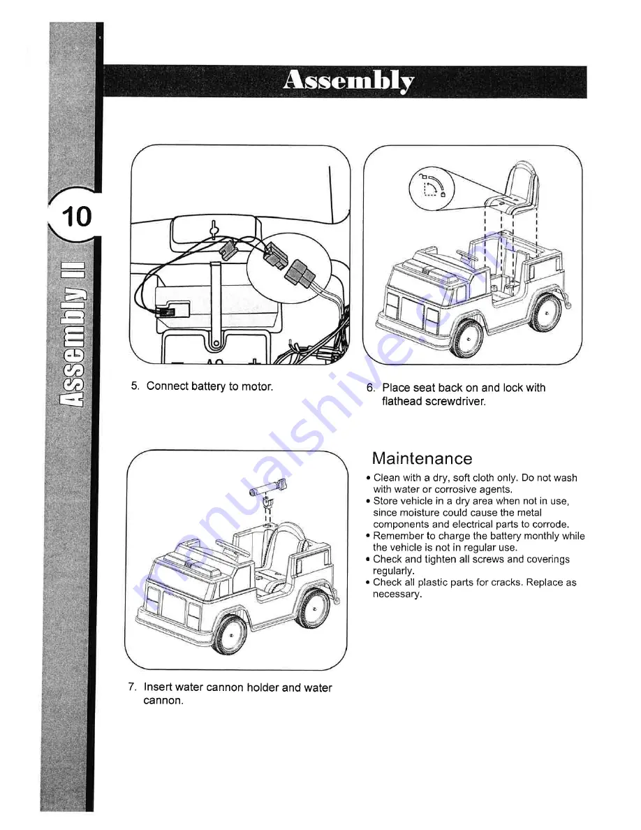 National Products Fire Engine 0605 Owner'S Manual Download Page 9