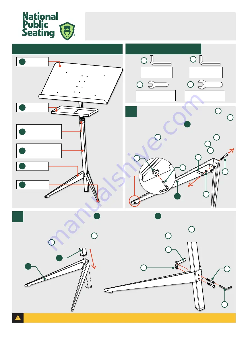 National Public Seating CONDUCTOR'S STAND Assembly Instructions Download Page 1