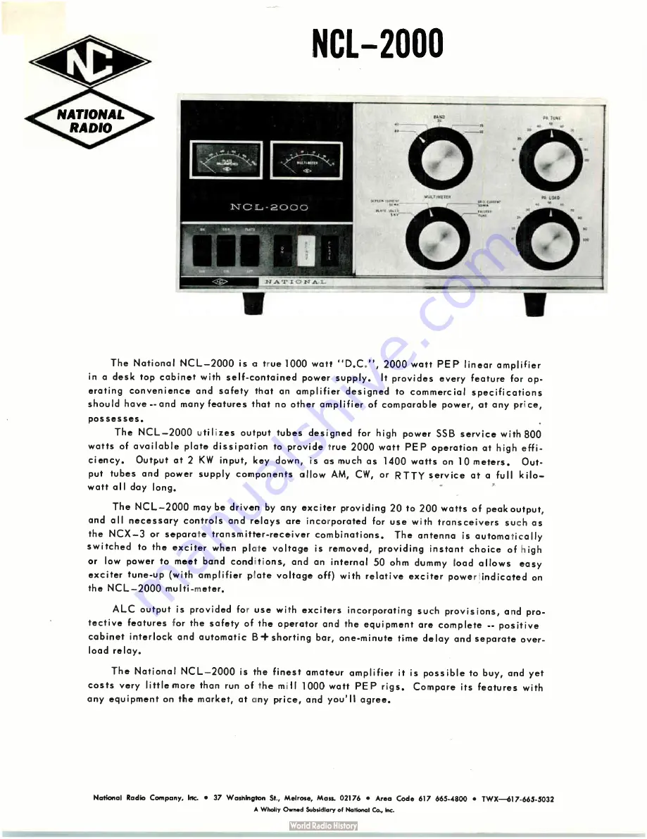 National Radio NCL 2000 Manual Download Page 3