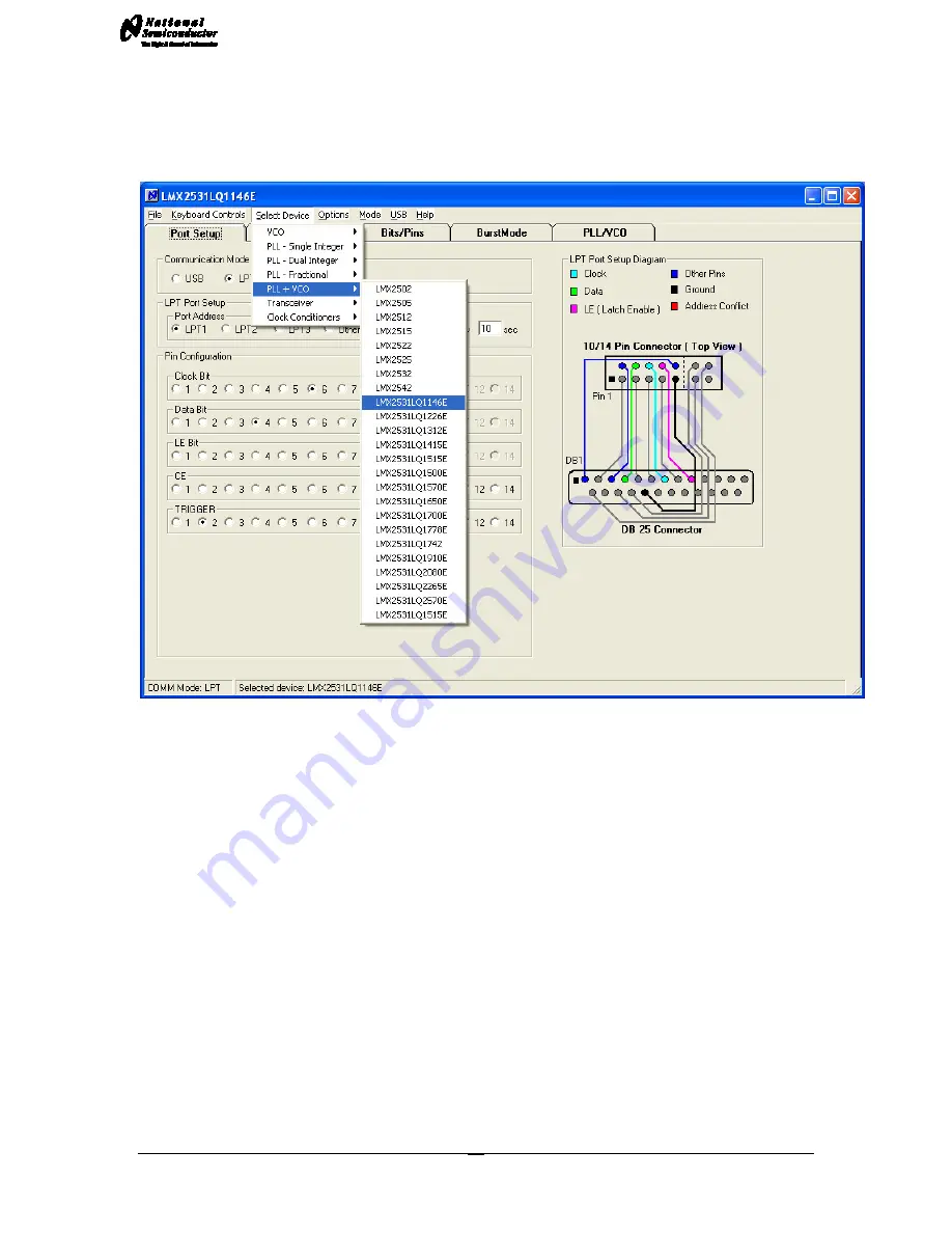 National Semiconductor LMX2531LQ1146E Operating Instructions Manual Download Page 12