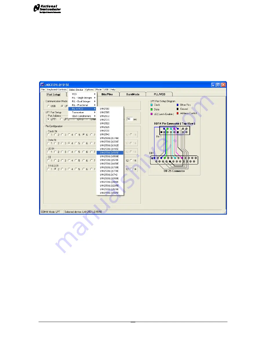 National Semiconductor LMX2531LQ1515E Operating Instructions Manual Download Page 12