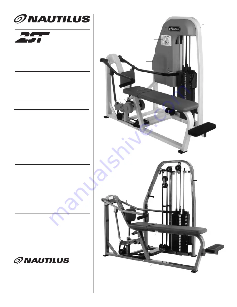 Nautilus 2ST BENCH PRESS Owner'S Manual Download Page 1