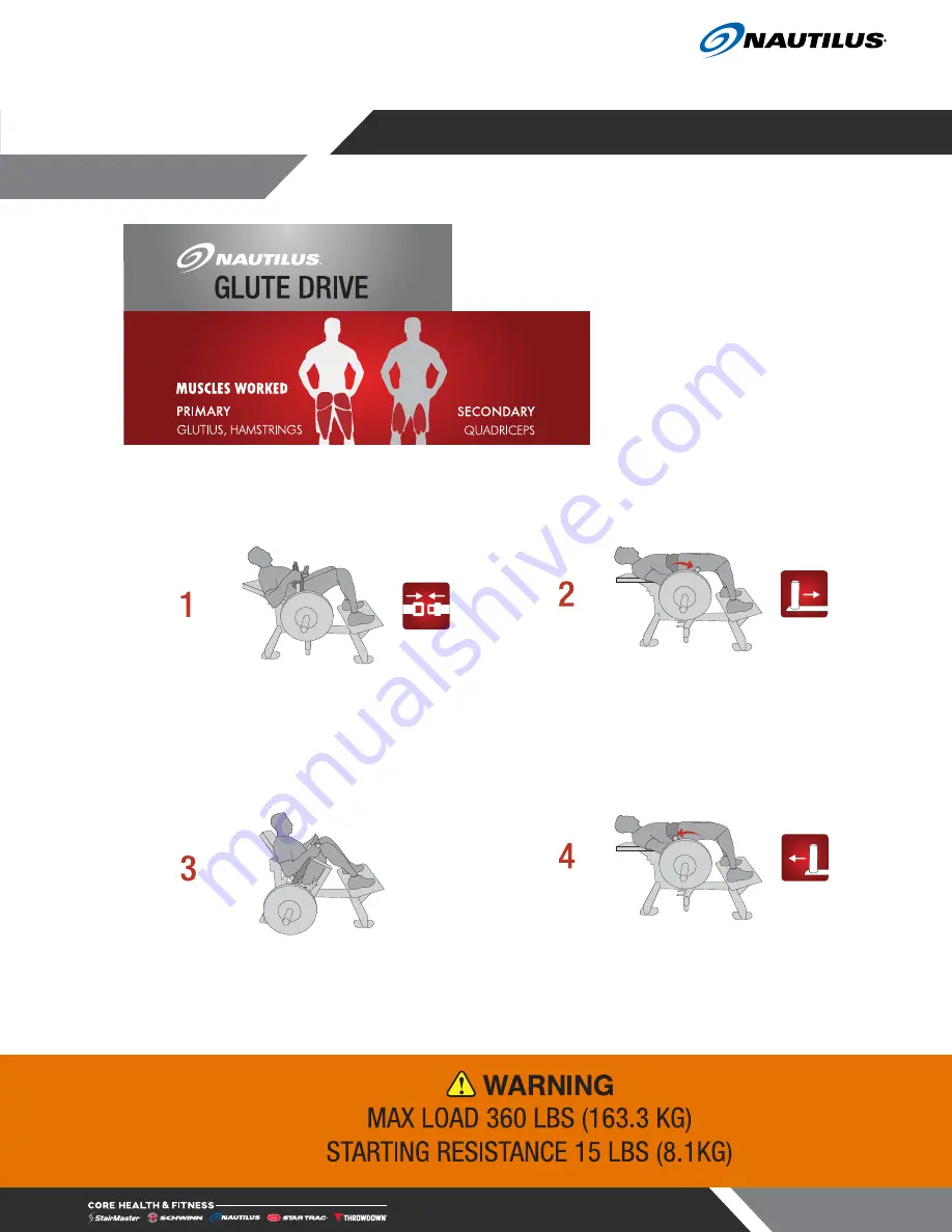 Nautilus Glute Drive Owner'S Manual Download Page 8