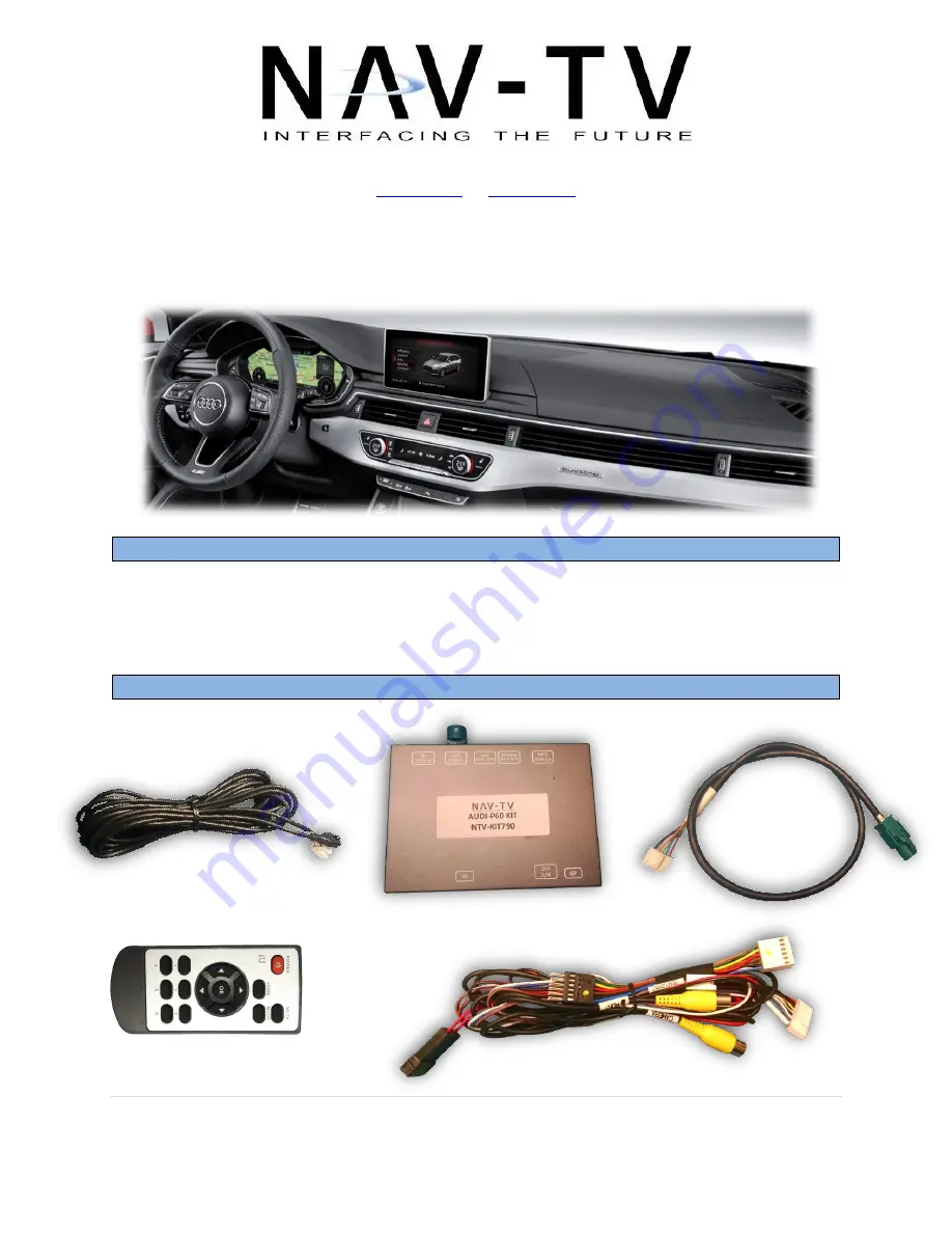 Nav TV AUDI-P60 Manual Download Page 1