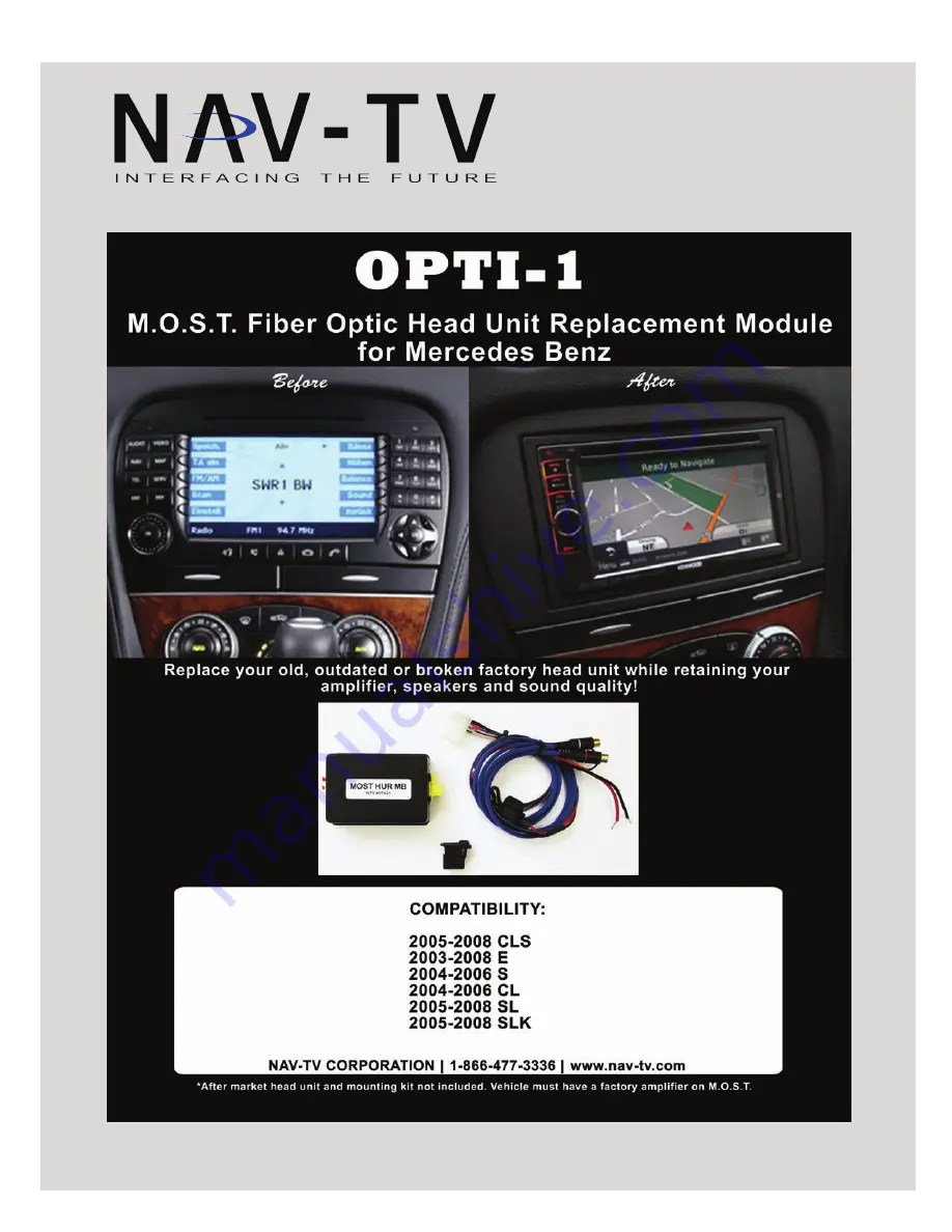 Nav TV OPTI-1 Manual Download Page 1