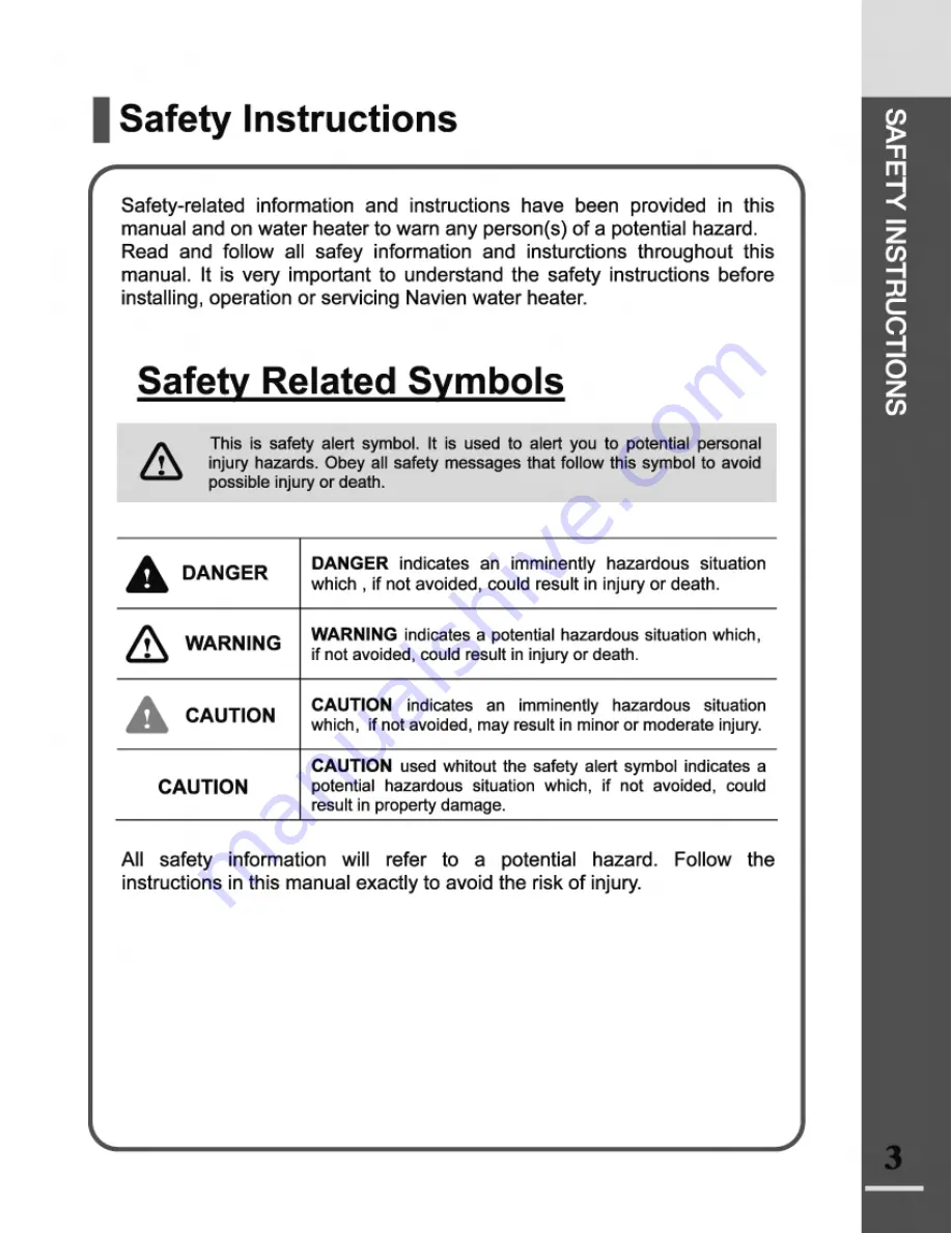 Navien NP-180A Owner'S Operation Manual Download Page 3