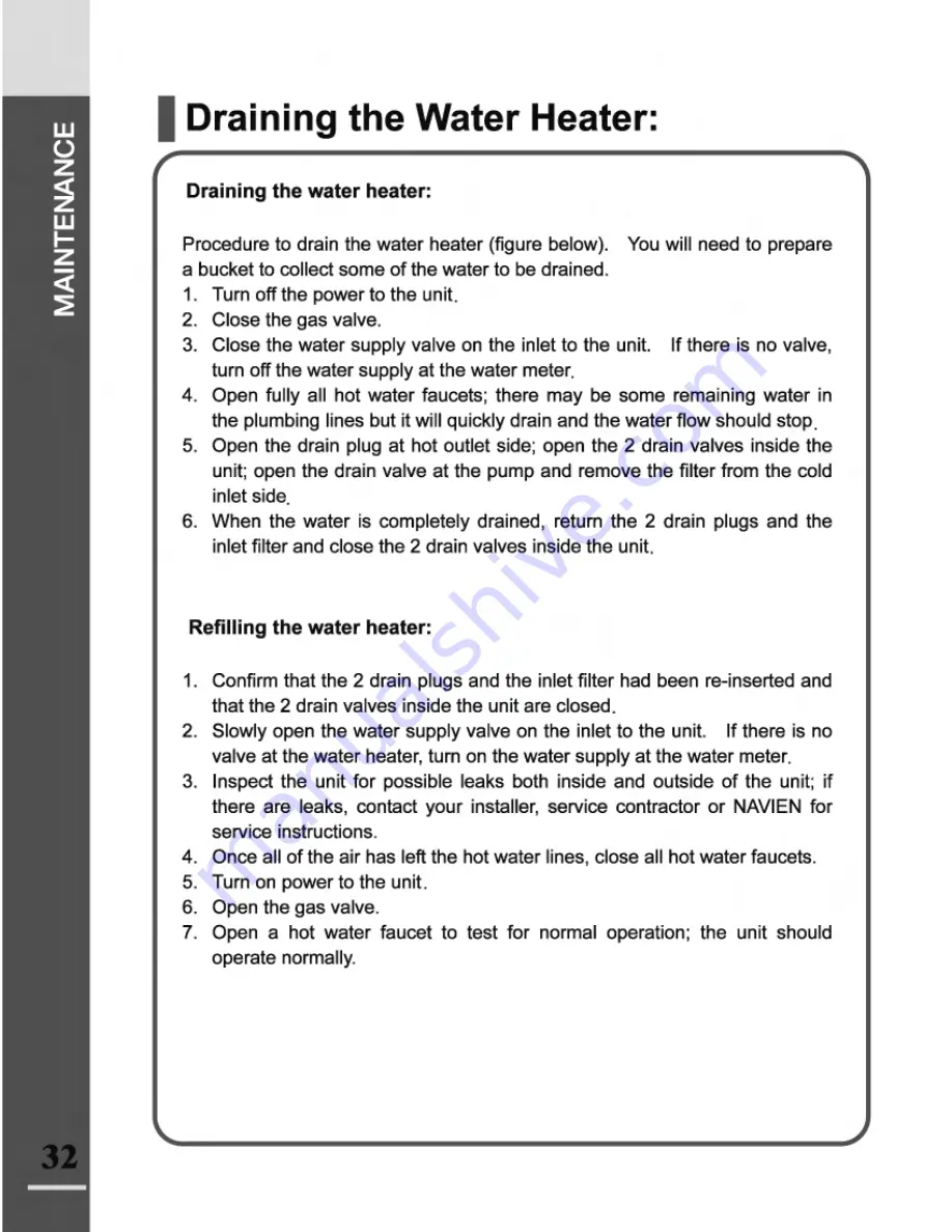 Navien NP-180A Owner'S Operation Manual Download Page 34