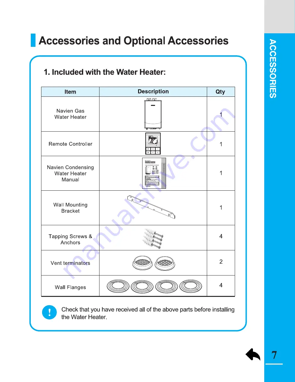 Navien NR-180A Operation & Installation Manual Download Page 7