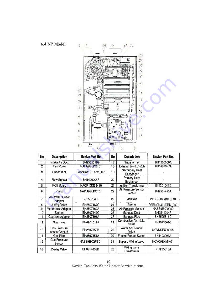 Navien NR Series Service Manual Download Page 10