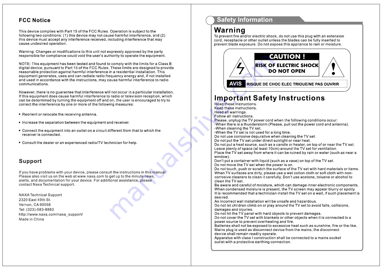 Naxa NTD-2460A Instruction Manual Download Page 2