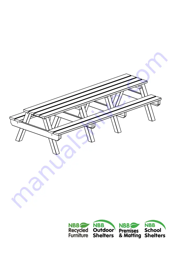 NBB Heavy Duty 3000mm Picnic Table Assembly Manual Download Page 1