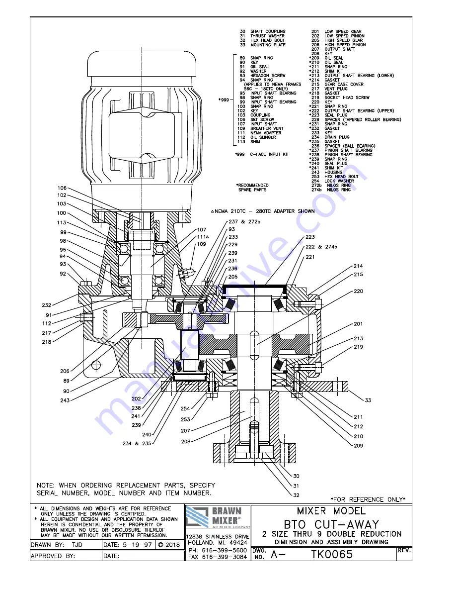 NBE Brawn mixer BTO Series Operation And Maintenance Manual Download Page 4