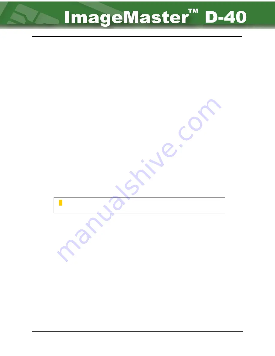 NBS Technologies ImageMaster D-40 Operation Manual Download Page 12