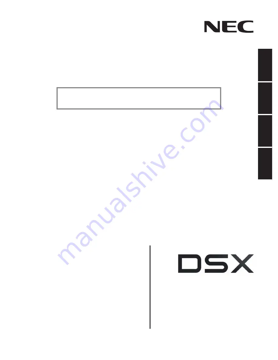 NEC DSX-160 Hardware Manual Download Page 1