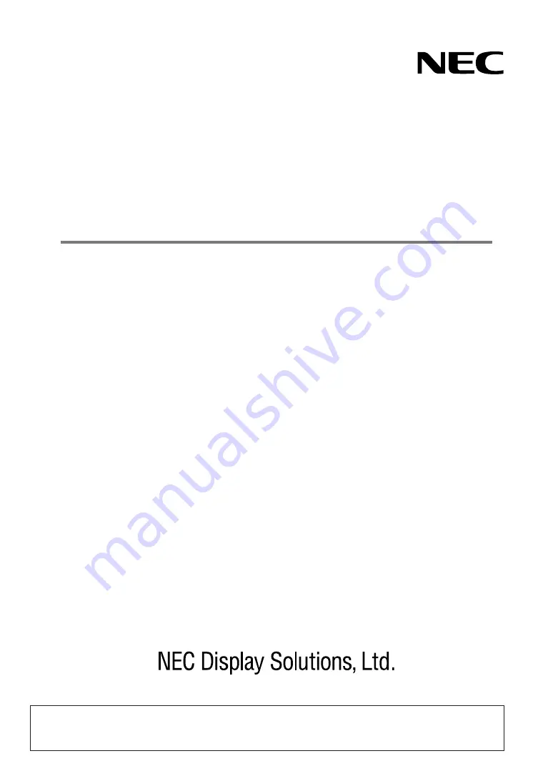 NEC NP-NC2402ML User Manual Download Page 1