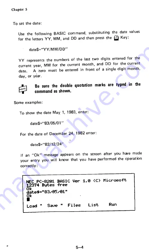 NEC PC-8201A User Manual Download Page 56