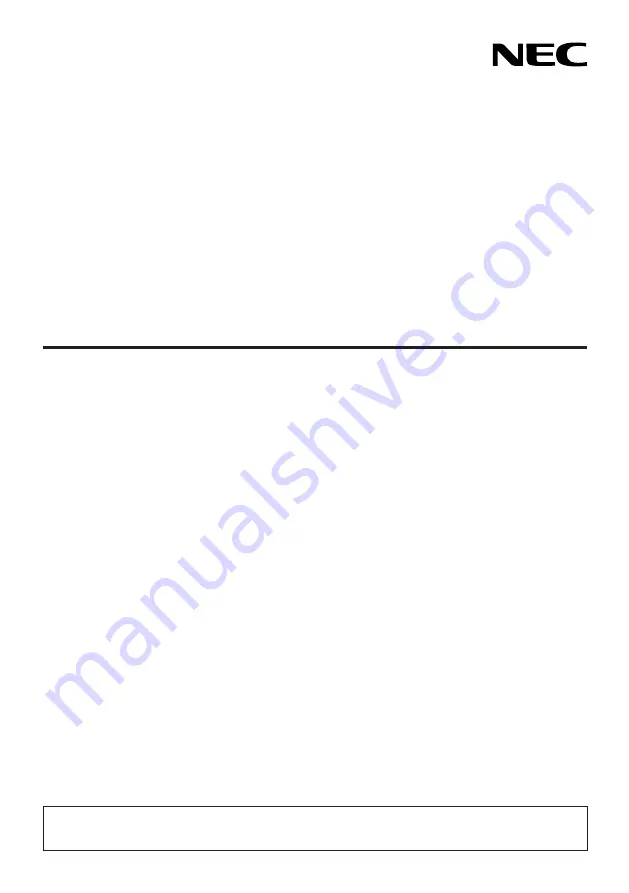 NEC PV800UL-W User Manual Download Page 1