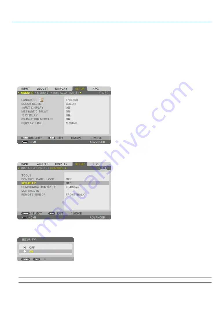 NEC PX1005QL-W User Manual Download Page 62