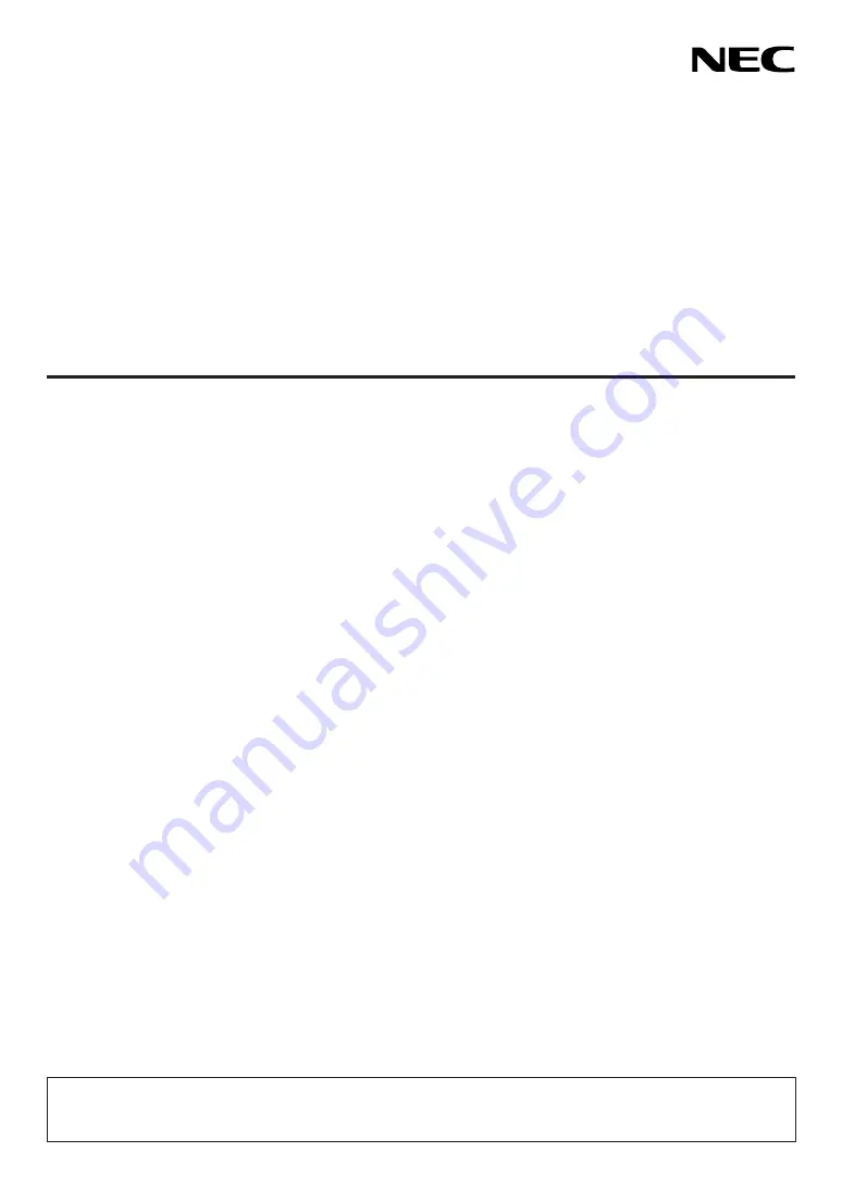 NEC PX750U2 User Manual Download Page 1