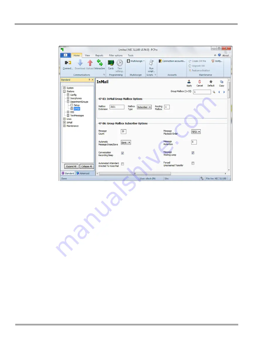 NEC SL1100 Pc Programming Manual Download Page 136