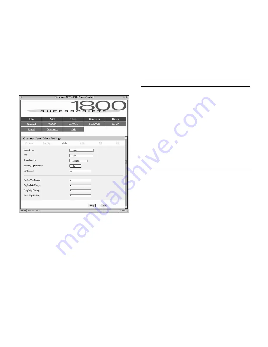 NEC SuperScript 1800 Network User'S Manual Download Page 70