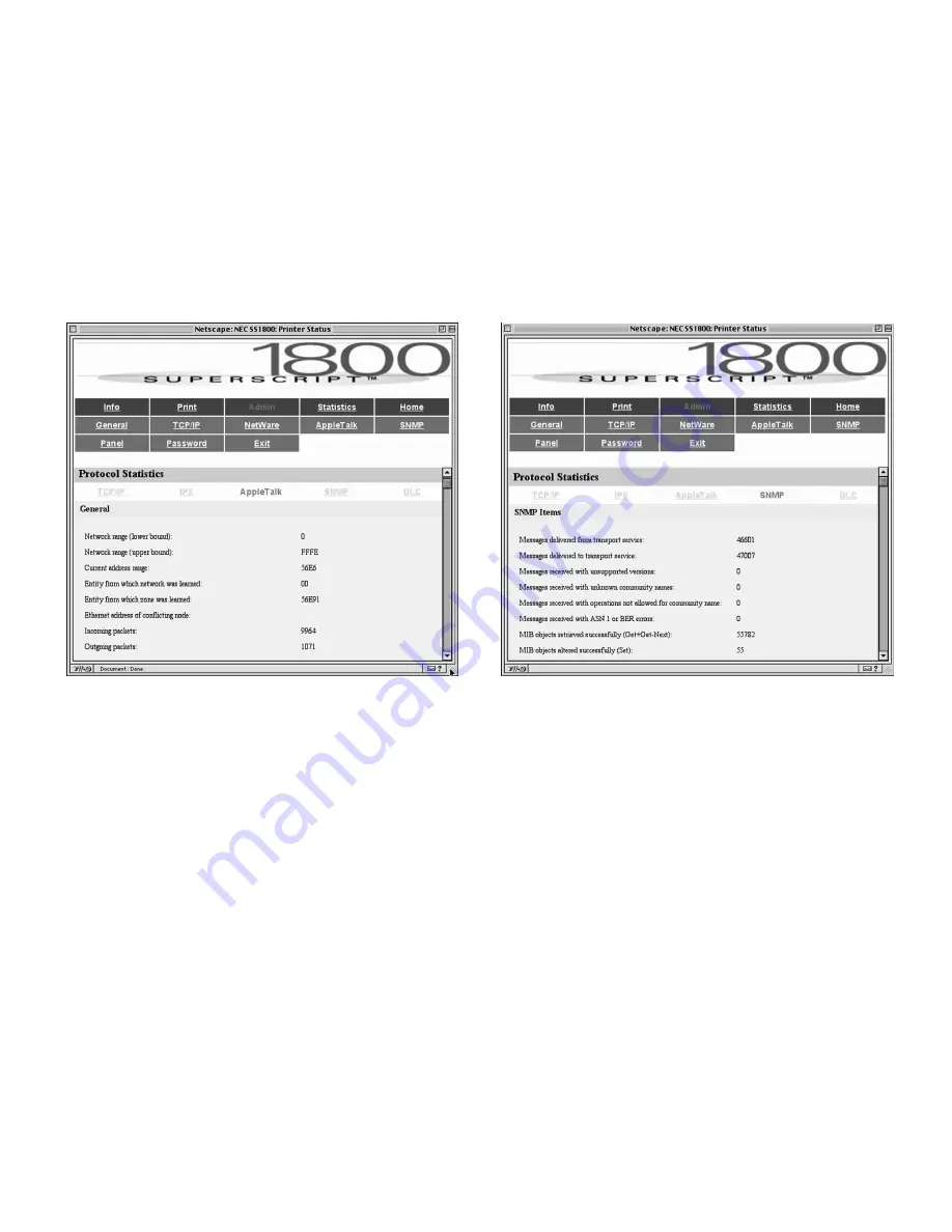 NEC SuperScript 1800 Network User'S Manual Download Page 74