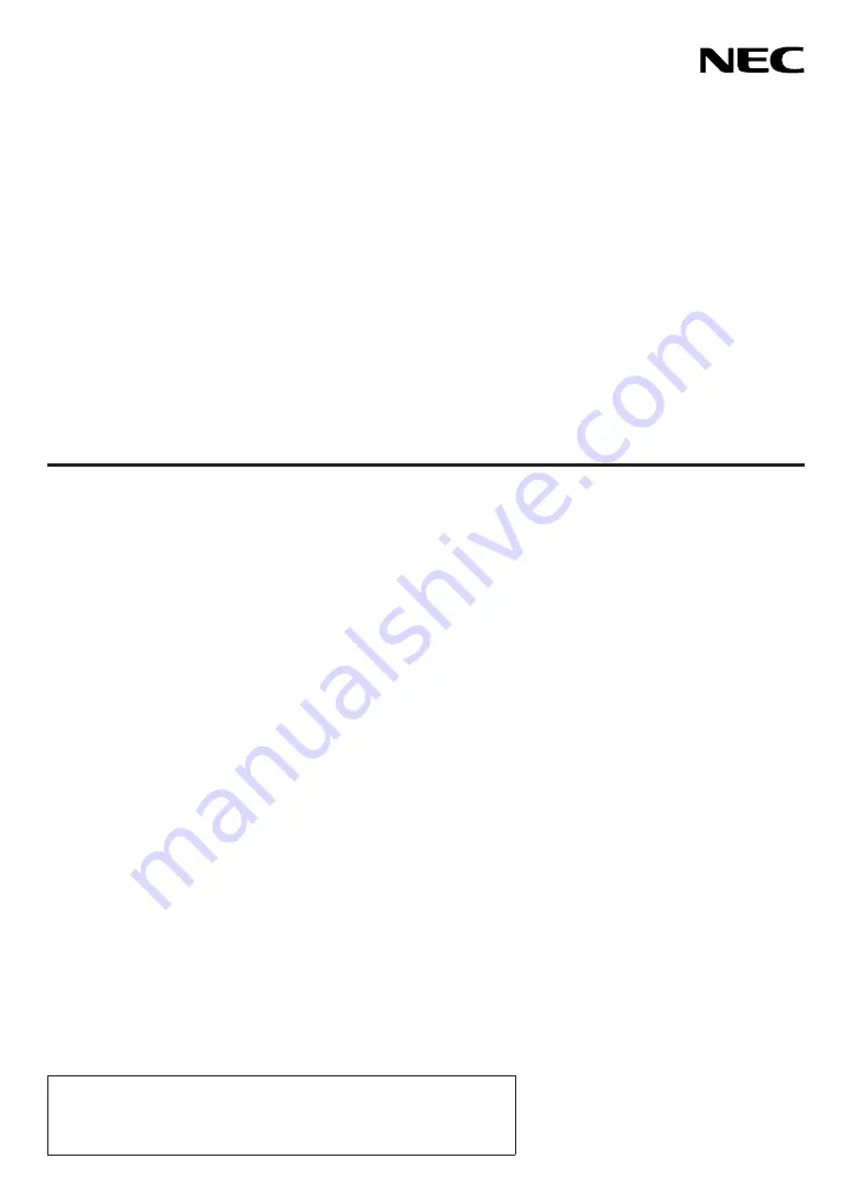 NEC UM351W User Manual Download Page 1