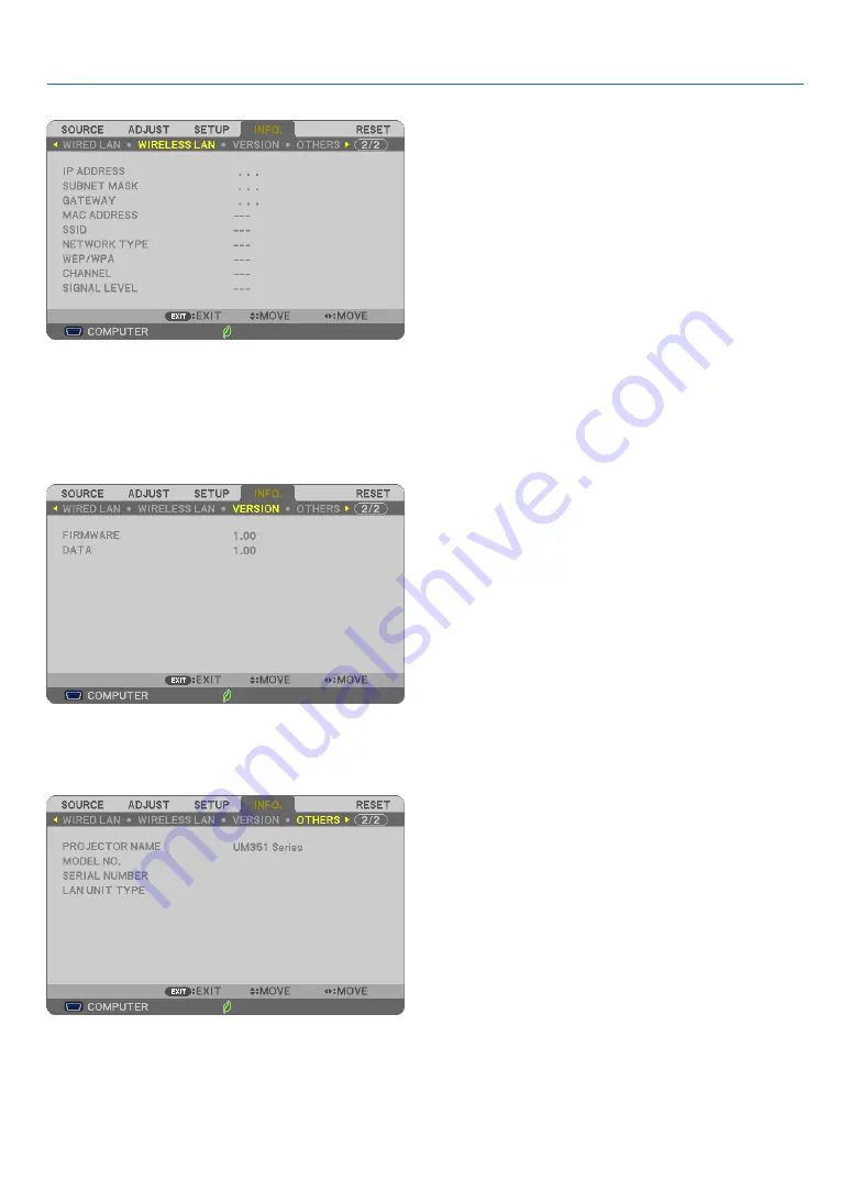 NEC UM351W User Manual Download Page 112