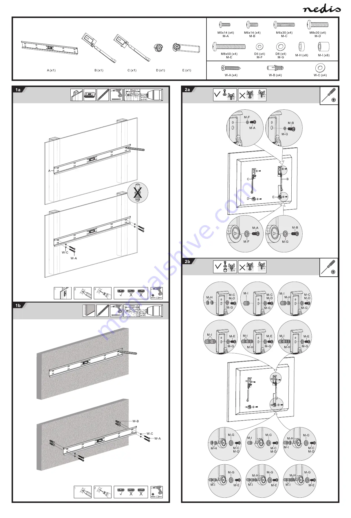 nedis TVWM1036BK Quick Start Manual Download Page 2