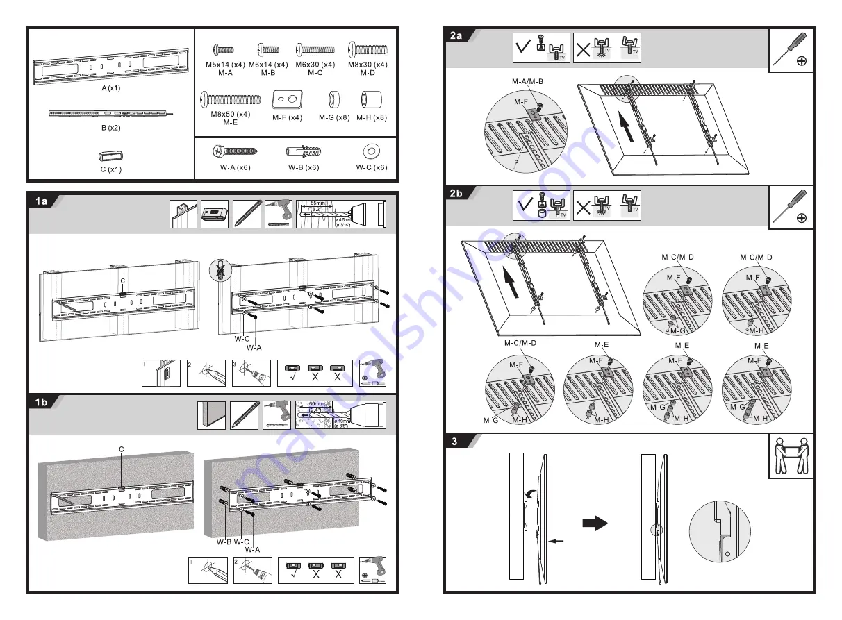 nedis TVWM2070BK Installation Manual Download Page 2