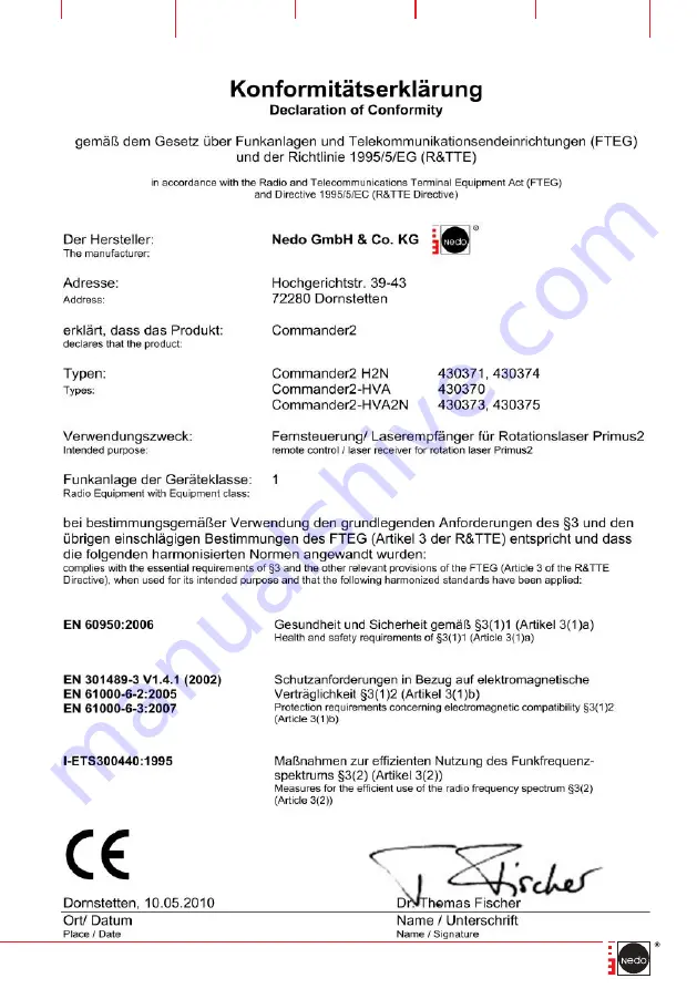 Nedo COMMANDER H2N Operating Instructions Manual Download Page 113