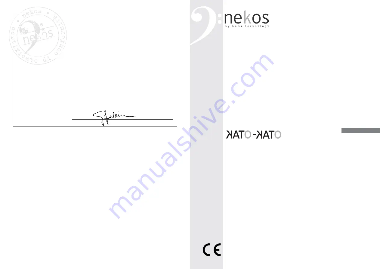 nekos KATO SYNCRO Instruction Manual Download Page 1