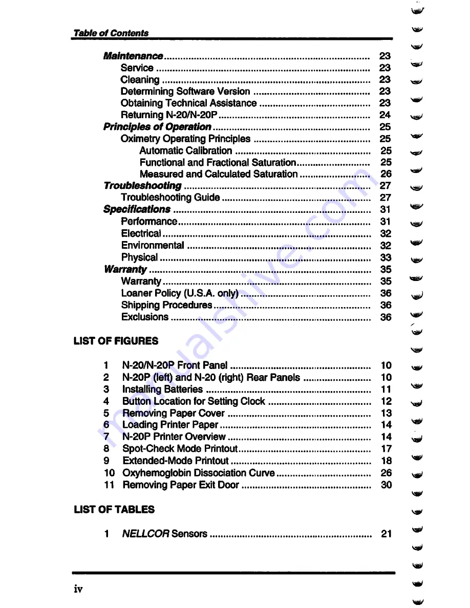 Nellcor N-20 Operator'S Manual Download Page 6