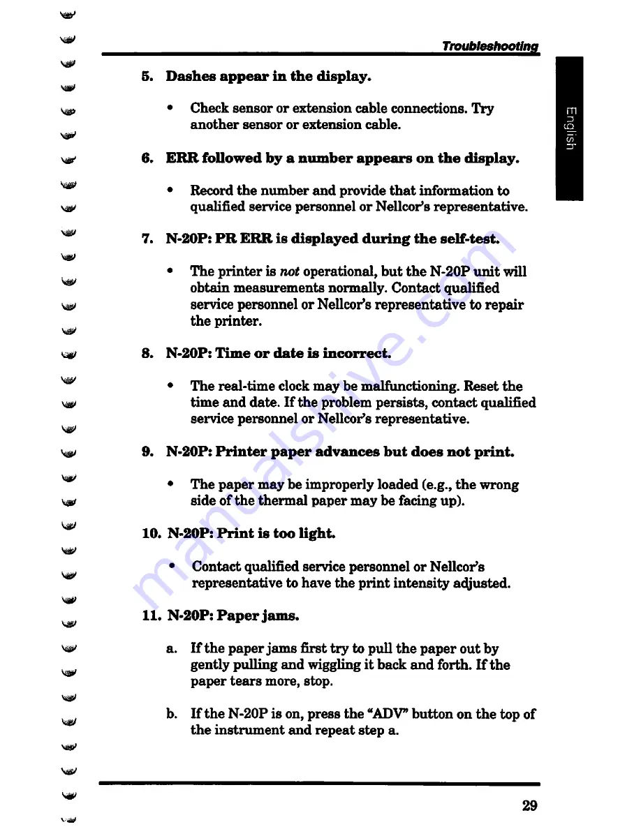 Nellcor N-20 Operator'S Manual Download Page 35