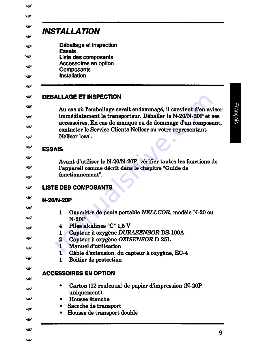 Nellcor N-20 Operator'S Manual Download Page 57